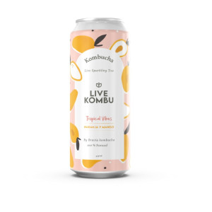 Kombucha Tropical Naranja Y Mango X 473 Ml - Live Kombu 